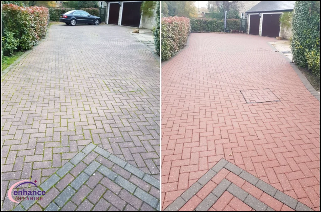 Paver Driveway Restoration · Before / After